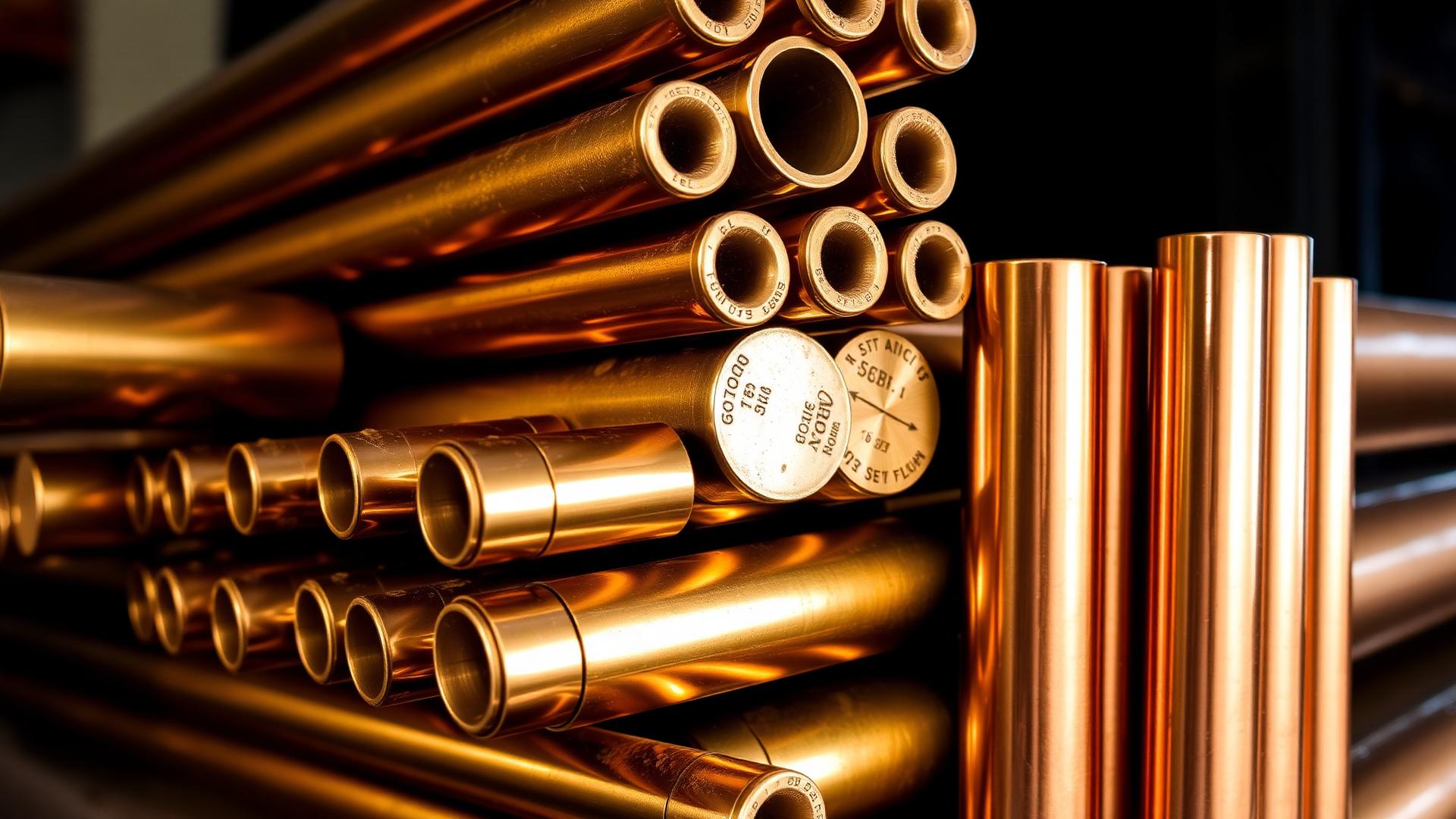 Tarugos de bronze e cobre em estoque industrial